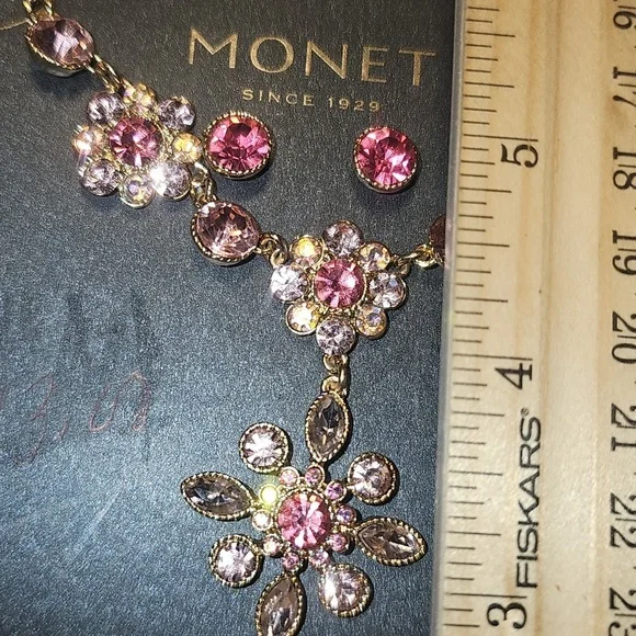 Monet Pink and Gold Jewelry Set